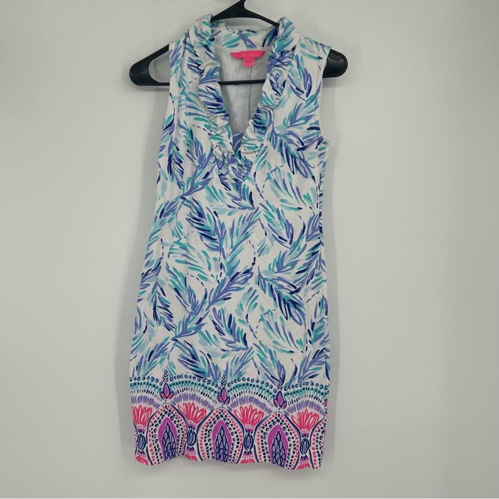 Lilly Pulitzer Tisbury Shift Dress Resort White Flock Together Size XXS Preppy‎